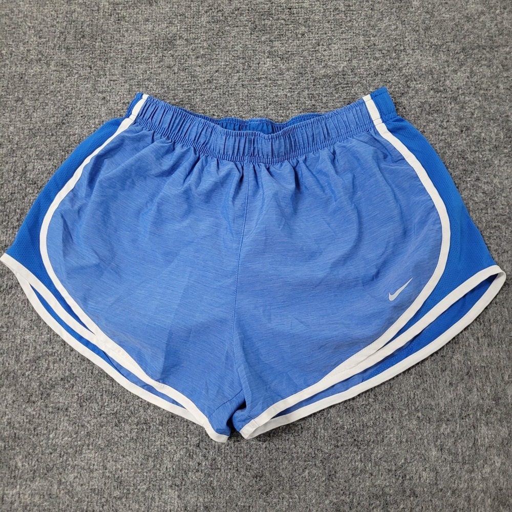 Nike Shorts Womens Size L Blue Dri-Fit Running Athletic Mesh Trim Breathable
